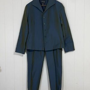 LAFAYETTE 148 New York Vintage Iridescent Silk Blend 2 Piece Suit size 8